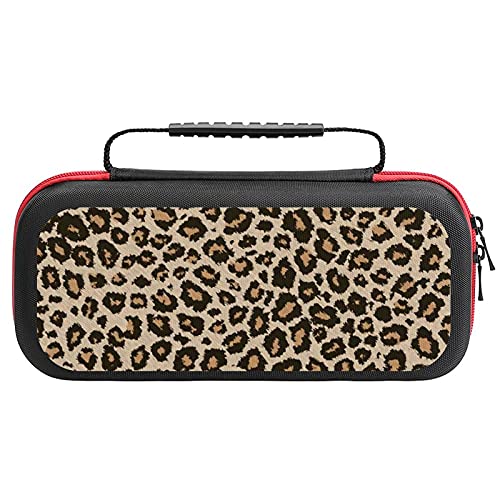 Leopard Print Cheetah Carrying Case for Nintendo Switch with 20 Game Cartridge Holders, Black