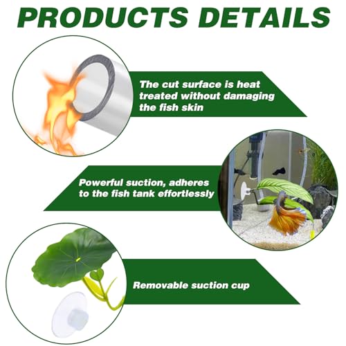 Image of 5PCS Betta Hammock Fish Toys Set Aquarium Decor Plastic Plants Leaf Acrylic Tube Tunnel Fish Tank Decoration, Aquarium Hideout with Spare Suction Cups for Sleeping Resting Breeding