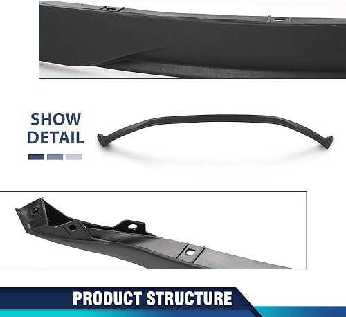 Vista 36 de PIT66 Cenefa de parachoques delantero negro inferior compatible con Jeep Grand Cherokee 2011-2013, apto para modelos con borde cromado inferior
