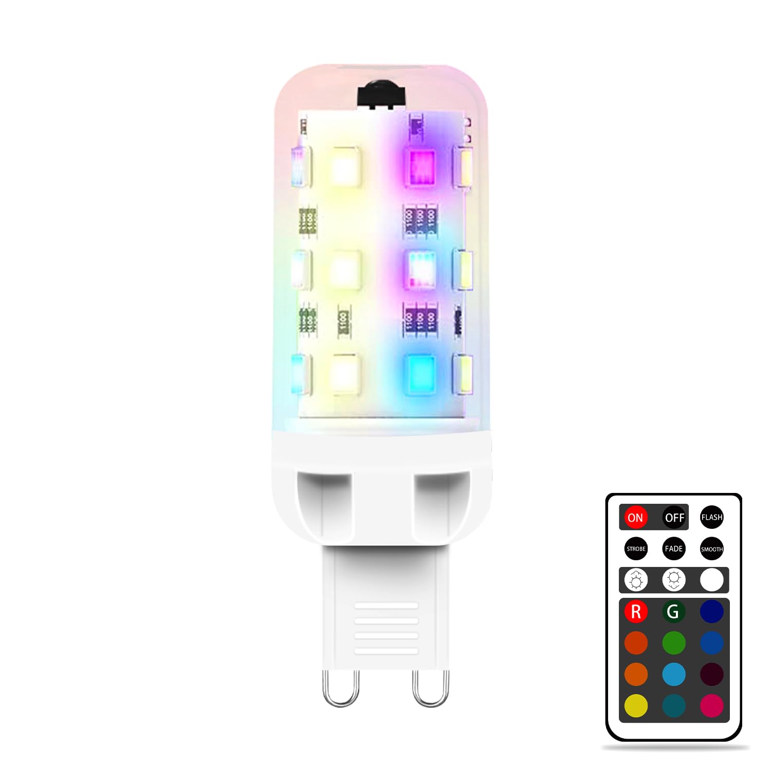 Photo 1 of XRise G9 LED Bulb 2.5W Dimmable RGB+Warm White Color Changing with Remote Control Equivalent 25W Halogen G9 Base LED Light Bulbs 3000K 250LM, No Flicker,5 Pack