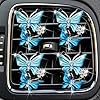 4 Pcs Blue Car Air Fresheners Vent Clips,Cute Dual Butterfly Diamond Rhinestone Air Freshener Vent Clip Sparkly Decoration Interior Decor Bling Accessories for Women Automotive #5