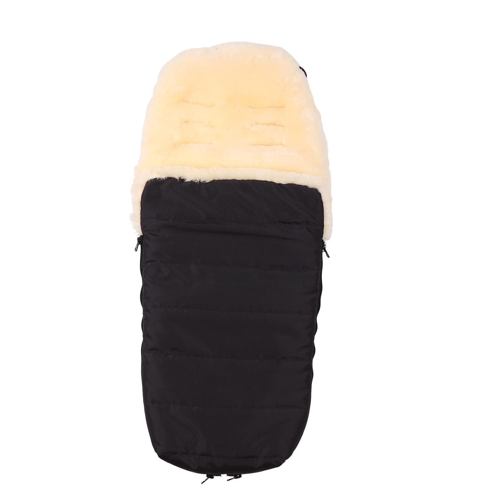 Saco de piel de cordero para cochecito de bebé, saco para cochecito de bebé, saco para cochecito de bebé, resistente al viento y al agua, termorregulador, cremallera completa, 95 x 40 cm,