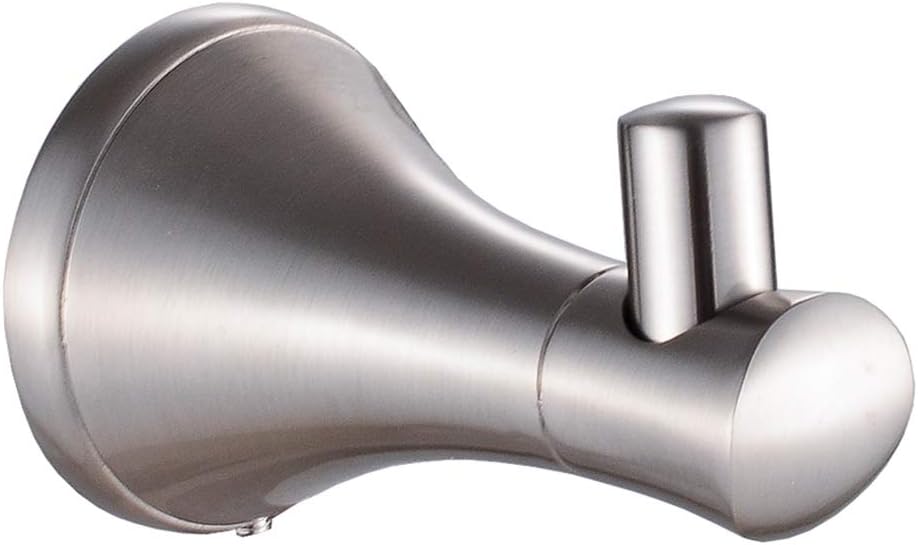 Wall Mounted Zinc Single Robe Hook Kitchen&Bathroom&Restroom Garage,Heavy Duty Hook Holder Towel/Clothes/Bathrobe/Washrag,Brushed Nickel.51501 2-Pack