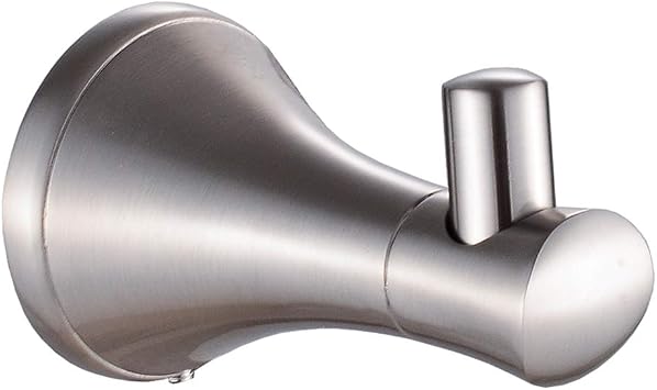 Wall Mounted Zinc Single Robe Hook Kitchen&Bathroom&Restroom Garage,Heavy Duty Hook Holder Towel/Clothes/Bathrobe/Washrag,Brushed Nickel.51501 2-Pack