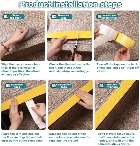 Protector de borde de escalera antideslizante de vinilo resistente para escalones interiores 8