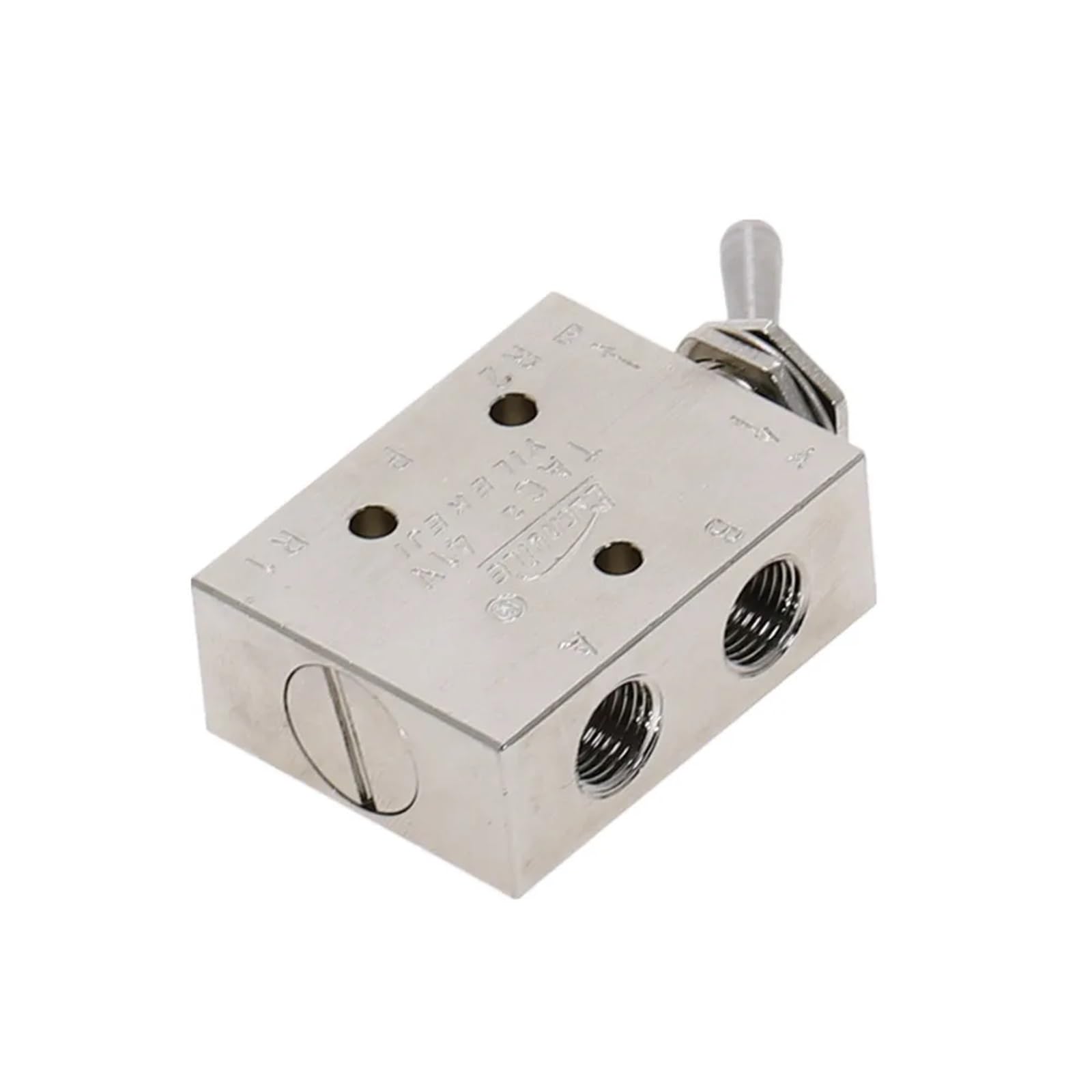 Srebrny odcień 1/20.3 cm BSP pneumatyczny 2-pozycyjny 5-kierunkowy przełącznik wyłączający pokrętło ręczny zawór mechaniczny HL2501-V TAC2-41V (kolor: bez okuć)