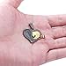 FIBO STEEL 2 Pcs Stainless Steel Mens Womens Pendant Necklace Heart Puzzle 22 Inches Chain, Black Gold-tone