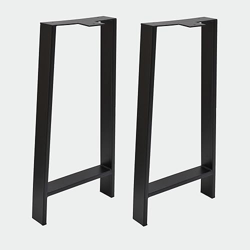 Miniatura 9 de Warmaxx Patas de mesa de metal resistente, patas de hierro negras tipo H, patas de hierro de 24 pulgadas de altura, tubo cuadrado industrial, patas