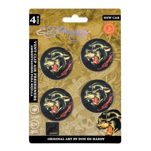ED HARDY Cheetah Vent Clip Air Freshener 4-Pack