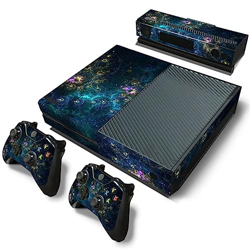 Image of Protective Vinyl Skin Decal Cover for Xbox One Console Wrap Sticker Skins with Two Free Wireless Controller - Colorful Galaxy