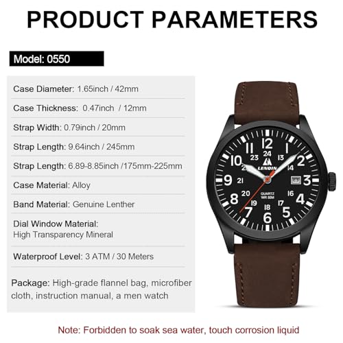 LN LENQIN Mens Watches Military Sport Analog Quartz Watch for Men by LN LENQIN - Used condition - Image 7