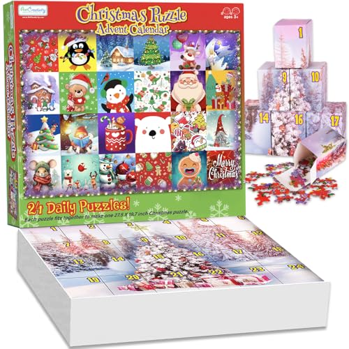 ArtCreativity Christmas Advent Calendar Puzzle 2025-1000 PC Advent Jigsaw Puzzle