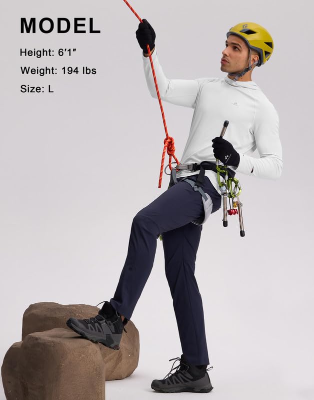 Pioneer Camp UV Shirt Herren Langarm Atmungsaktiv Kapuzenpullover Leicht UPF50+ Sun Hoodie mit Loch Beobachten und Daumenloch Schnelltrocknend Sonnenschutz Funktionsshirt für Angeln Outdoor