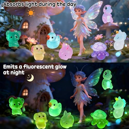 Mini Glow In The Dark Animal Resin Models, Resin Animals Mystery Bags, Individually Wrapped Blind Bags Tiny Animal Figurines, Collectible Mini Animals For Fairy Garden, DIY Crafts (50, animals) - 4