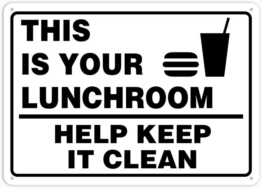 8"x12" Tin Metal Sign - This Is Your Lunchroom Help Keep It Clean - Decorative Plate For Shop, Yard, Garage, Outdoor Wall