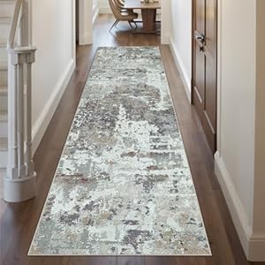 Brown 2x8 Runner Rug Washable Vintage Long Carpet for Hallway Kitchen Soft Retro Floral Low Pile Indoor Runner Non Slip Traditional Distressed Rug for Bathroom Bedroom Laundry Dining Room 2'