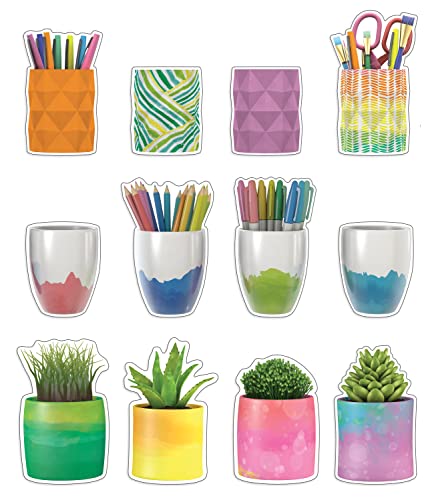 Carson Dellosa Creatively Inspired 36Pc Succulent Plant & Cup Bulletin Board Cutouts, Colorful Cups & Botanical Succulents Classroom Cutouts For Bulletin Board Decorations And Classroom Decor #TOP25