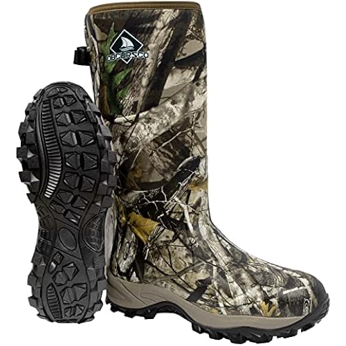 Obcursco Hunting Boots for Men, Waterproof Insulated 6mm Neoprene Rubber Boots for Hunting and Outdoor Activities (Camo)