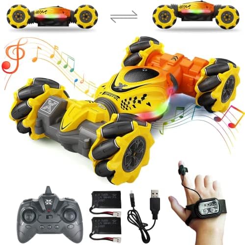 HScopter Gesture RC Cars 4WD Drift Stunt Remote Control Car Offroad Twist Craweler with Hand Controlled Gravity Sensor Watch Light Music Kids Toys Gift for Birthday Chirstams Party Xmas