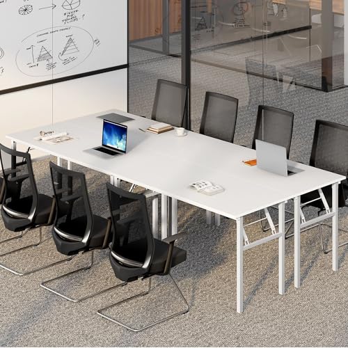 Image of Need Office Computer Desk 60 Inch Sturdy Folding Laptop Table White