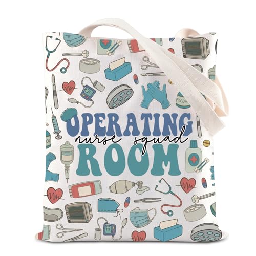 KUIYAI OR Nurse Appreciation Tote Bag Surgical Nurse Gift Medical Team NurseLife Gift Operating Room Nursing Squad Canvas Bag