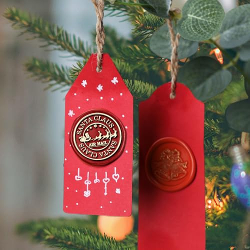 WUERLIN Christmas Wax Seal Kit - Santa Claus & Snowflake Wax Stamps, Deep Engrave, Great for Decoration, Christmas & New Year Cards & Envelopes