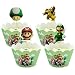 Produktbild Yisscen Super Mario Party-Reihe, Cupcake Wrappers Papier 48 Stücke Muffins Dessert Dekoration Verpackung Topper für Kinder Party Geburtstage Weihnachts Dekorationen