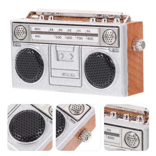 Radio rétro simulée miniature Abaodam pour décor de maison de poupée vintage B - 3