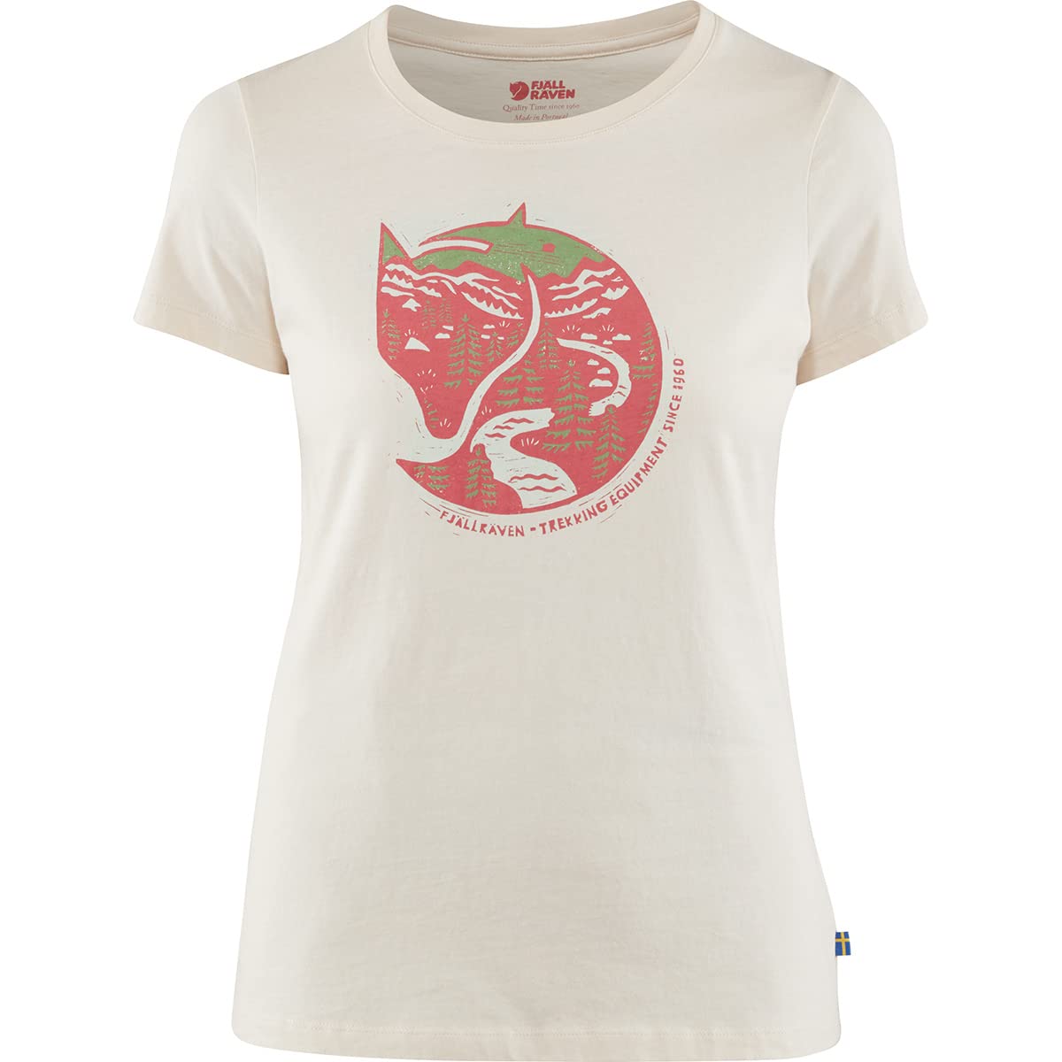 Fjällräven Damen Arctic Fox Print T-Shirt W T-Shirt mit kurzen Ärmeln