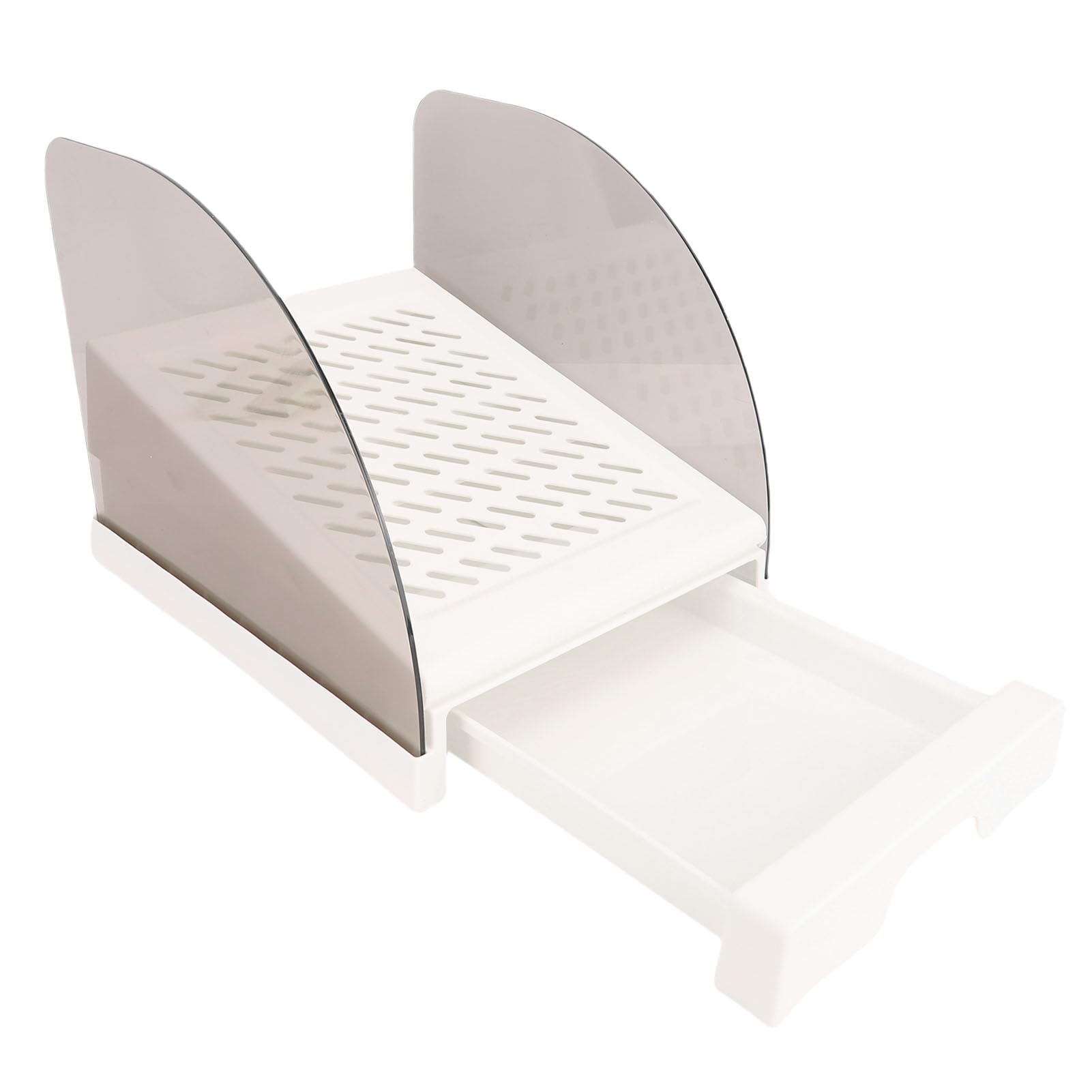 Katzentoilette Rampe, Einstellbare Höhe Erhöhte Katzentoilette Stufe Stuhl, Katzenstreu Rampe mit Schubladenleitungen für Kleine und ältere Katzen (White)