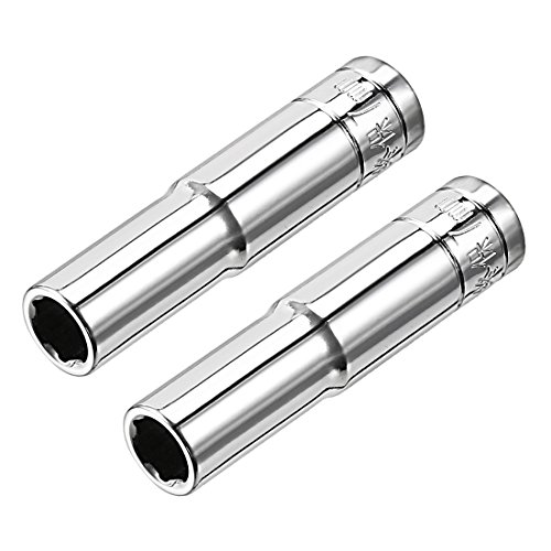 Image of sourcing map 2 Pcs 1/4 Inch Drive 7mm 6-Point Deep Socket, Metric, Cr-V
