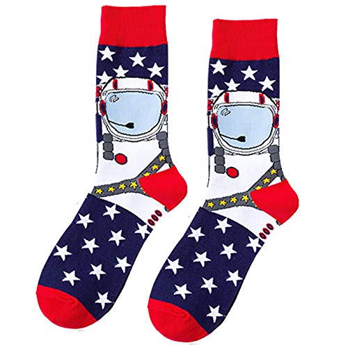 Calcetines Estampados Hombre, Calcetines por Media Pierna de Algodón Mujer, Patterned Socks, Calcetines Estampados Unisex Regalos,Q‐5 Pair