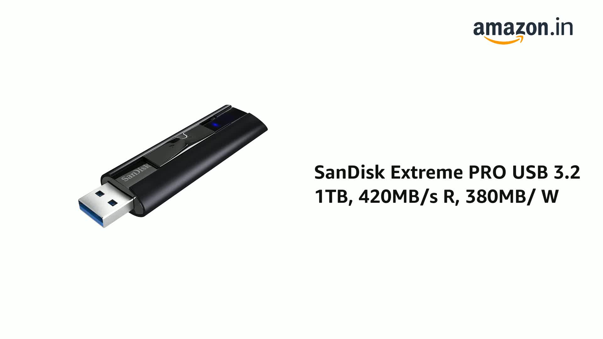 SANDISK Extreme Pro 1TB, USB 3.2, Solid State Flash Drive, Upto