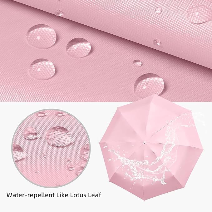 Image of Umbrella, Mini Folding Windproof & Compact UV Umbrella for Sun Protection Rain Windproof Strong Large 3 Fold for Women Handbags,3 Fold for Men Women, Stylish & Compact