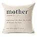 MFGNEH Mother Definition- A Person Who Does The Work of Twenty for Free Cotton Linen Pillow Covers, Throw Pillow Case Cushion Cover 18 x 18 Inches,Mom Gifts