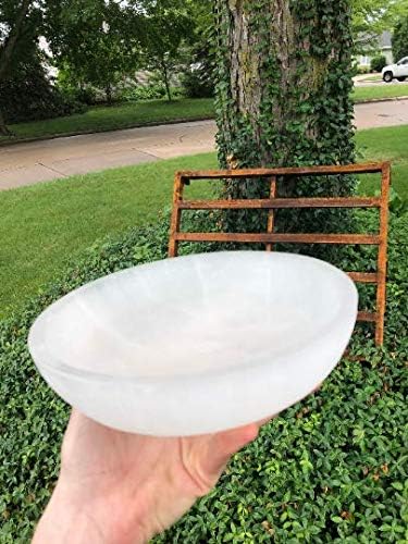 Huge 7-8" Selenite Charging Bowl, Large Selenite Bowl, Charge All Your Crystals And Tumbles