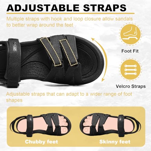 Womens Open Toe Hiking Sandal Women Slip On Sport Walking Sandal Straps with Arch Support Beach Vacation Casual Camping2