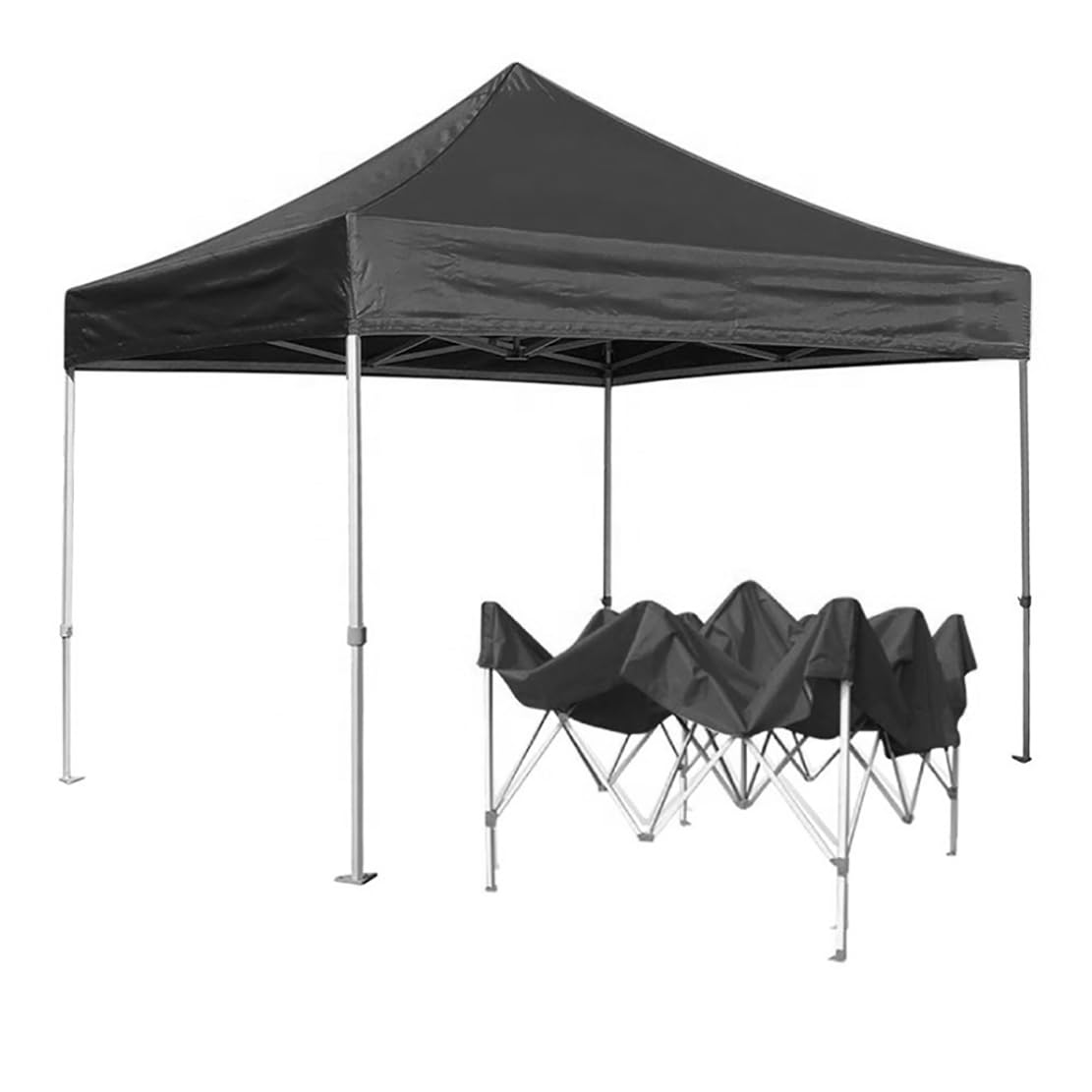 10x10 ft Outdoor Gazebo Canopy, Popup Foldable Canopy, Picnic Medical Tent (Black, 21 Kg)-image-38