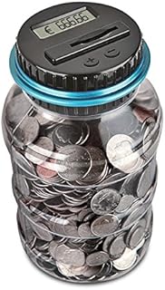 AOZBZ Digitale Salvadanaio Euro Counter, Automatico Coin Counting Soldi Scatola per i Bambini e Adulti, Sicuro Moneta Risparmio Contanti con Display LCD e Grande capacità(1,8L)