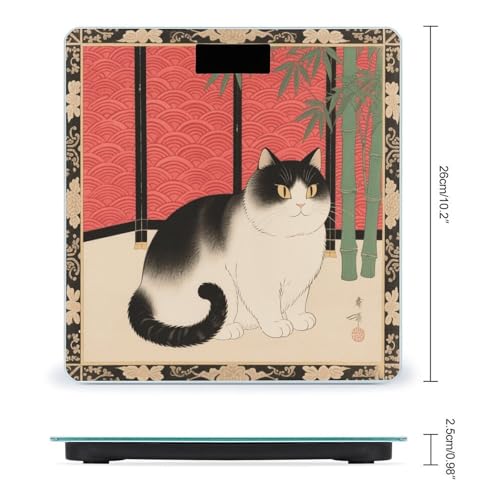 Báscula digital de baño con diseño de gato 400lb miniatura 2