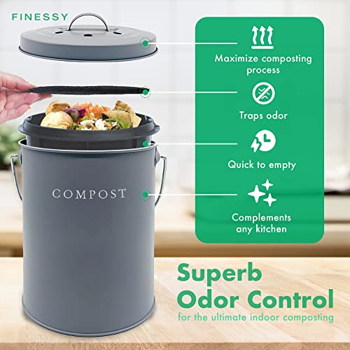 Compost Bin Kitchen Counter, Countertop Compost Bin With Lid, Kitchen Compost Bin Indoor Compost Bin, Compost Container Compost Bucket For Kitchen, Compost Pail Food Waste Bin Kitchen Composting Bin #TOP2