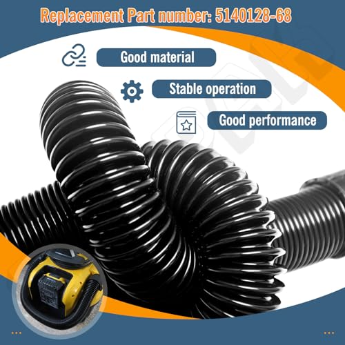 Image of 5140128-68 Replacement Vacuum Hose Assembly Compatible with DeWalt DCV580 DCV581H DCV580MAX, Premium Flexible Hose Accessories for Wet Dry Cordless Vacuum, Secure Fit & Extended Reach (Pack of 2)