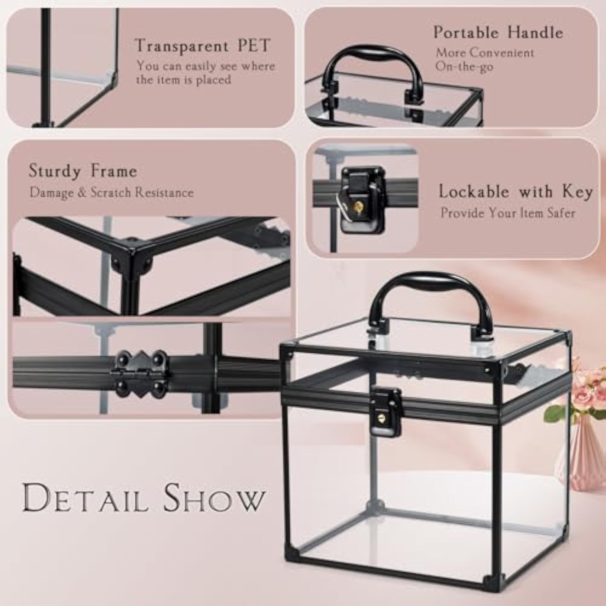 Clear Makeup Case, Black