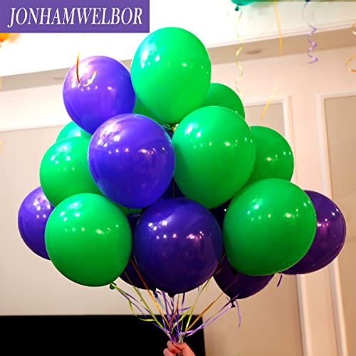 Image of Jonhamwelbor Dark Purple Balloons 12 inch 100 Pack Deep Royal Purple Latex Balloons for Women Birthday Baby Shower Wedding Bachelorette Party Decorations