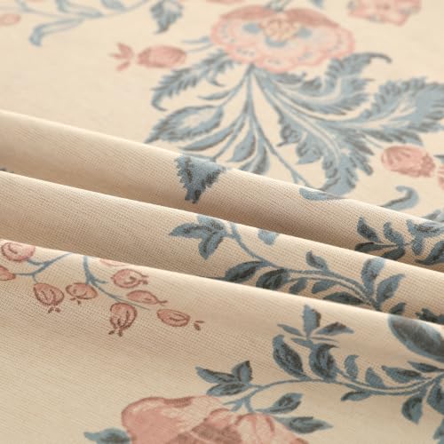 Image of Story@Home King Size Bedcover Set | 400 TC Microfiber Bedding Set with 1 Duvet Cover 1 King Bedsheet 270 x 250 cm & 2 Pillow Covers | Soft Durable Duvet Cover Set Floral Pattern | Beige Blue