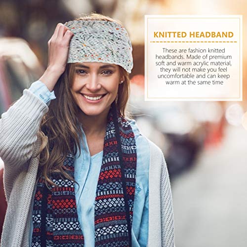 Lurrose 3 Peças de Tiaras de Malha de Inverno Tiras de Cabeça Quentes Aquecedores de Orelhas Acessór