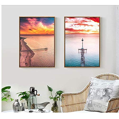 Impression sur toile paysage marin 50x70cm décoration murale salon