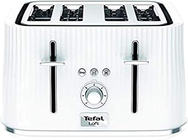 Tefal Loft TT760140 4-Slot Toaster/White Slice, Plastic, 1700 W