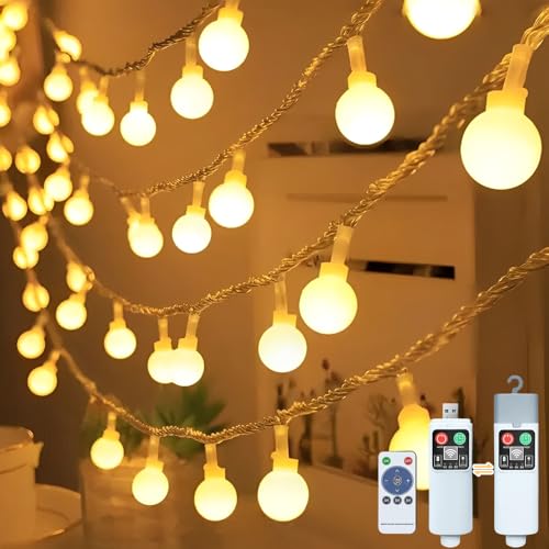 LED Lichterkette Außen, 10M 100 Lichterkette Innen mit 8 Modi &...