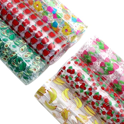 Rouleau de vinyle PVC transparent imprimé feuille plastique souple multicolore 30 x 120 cm